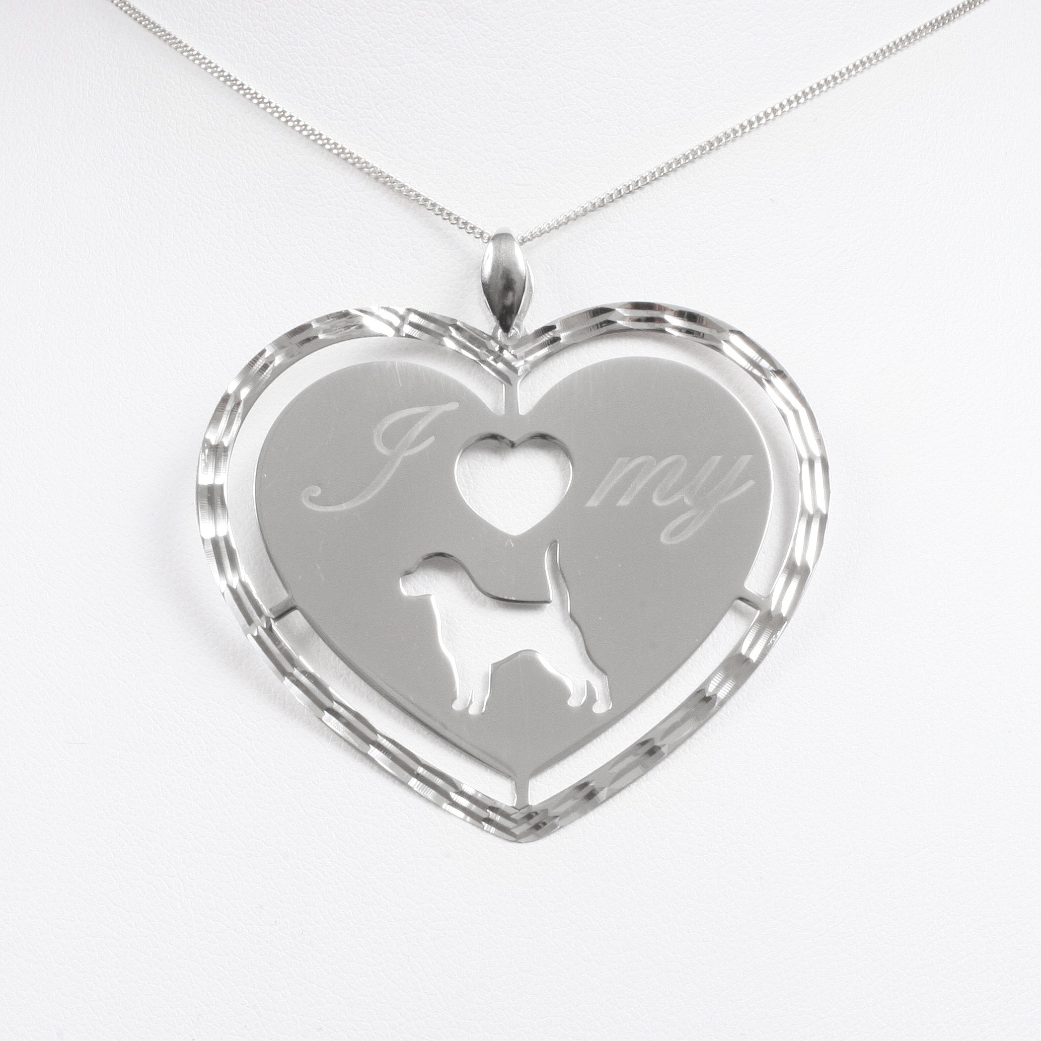 Sudraba kulons “I love my dog”