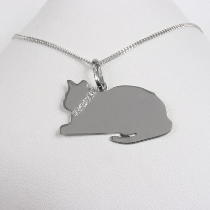Серебряный кулон на цепочке «Lazy Cat»