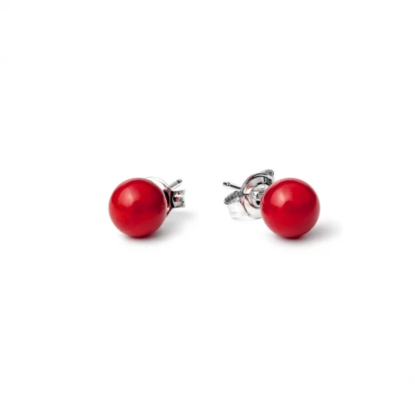 Silver earrings with corals